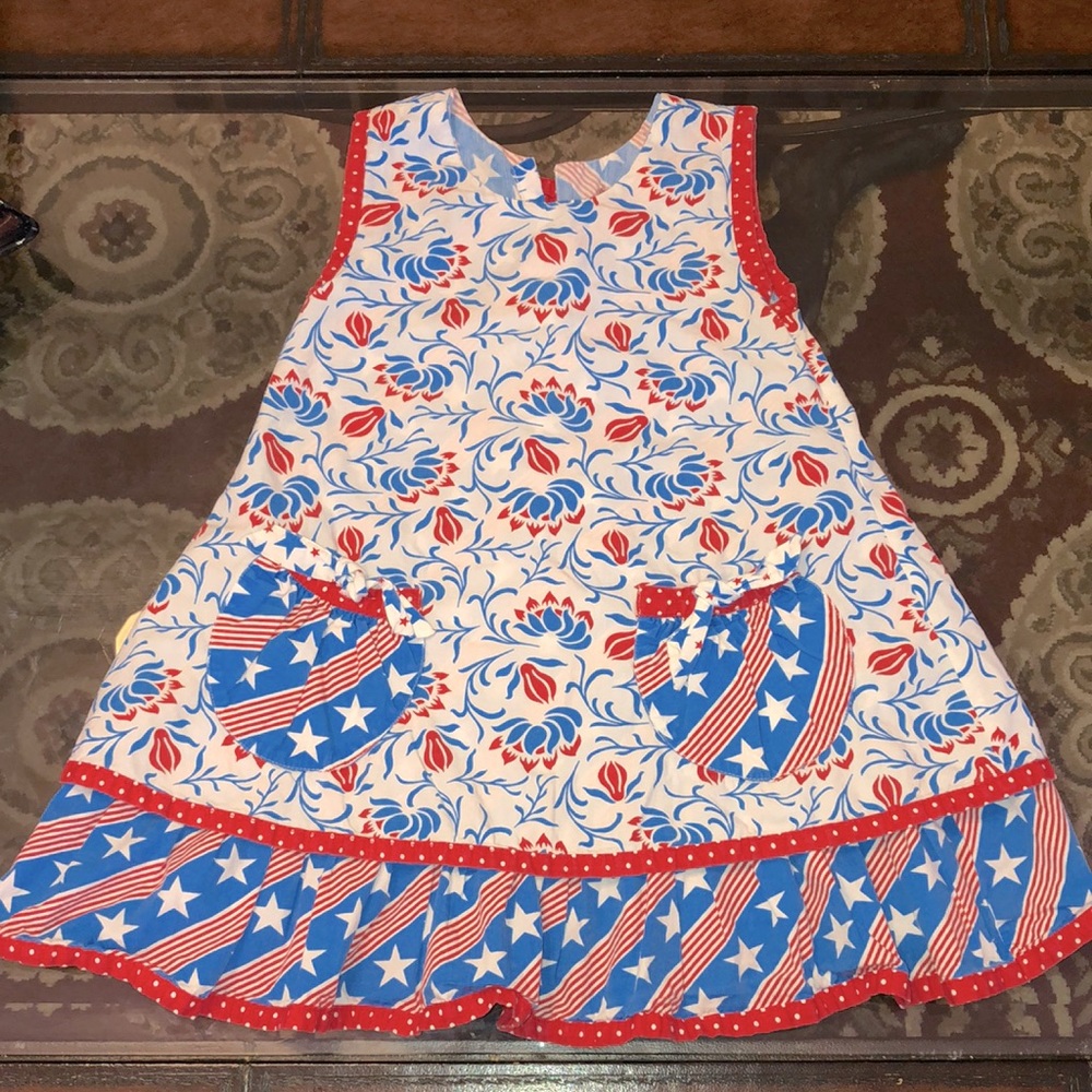 Jelly the Pug Fourth of July inspired girls dress - Picture 2 of 5